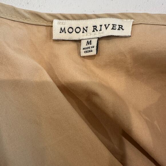 Moon River Cream Ballerina Midi Dress MEDIUM Retro Romantic Bows Designer $102 - Picture 12 of 13